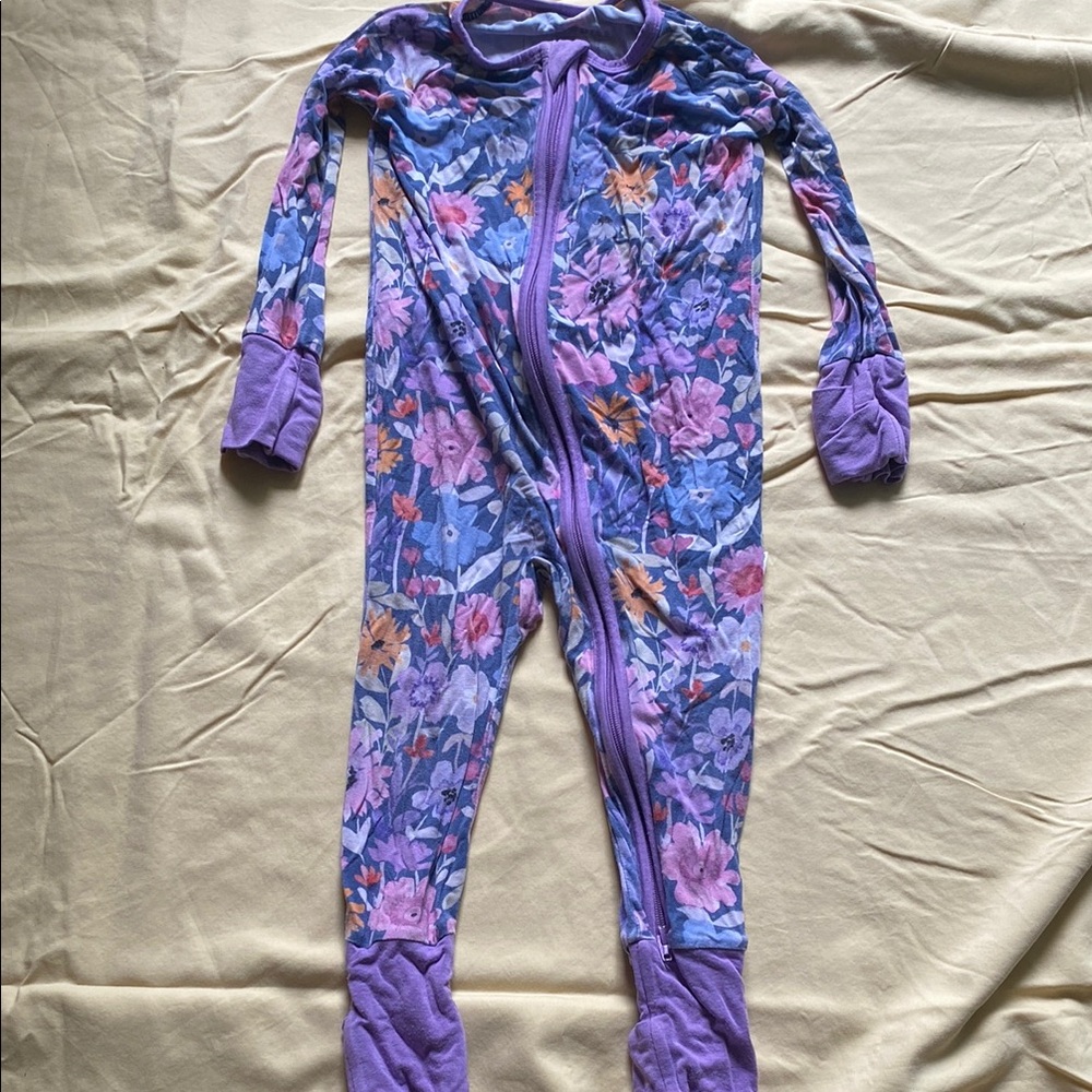 Little Sleepies Purple and Blue Footies One Piece